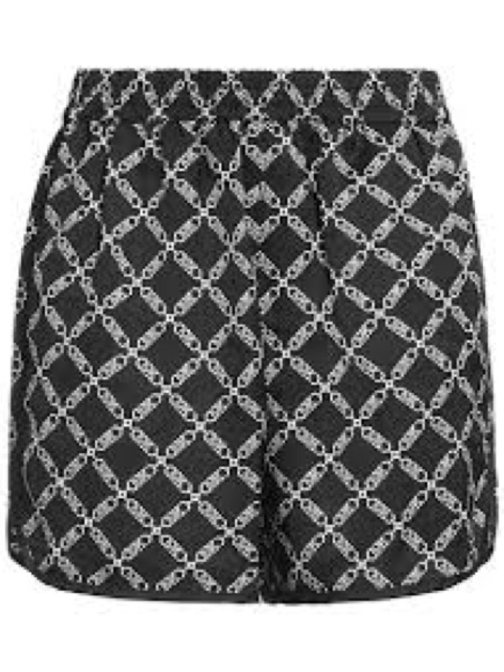Michael Kors Patterned Black and White High-Rise Shorts Medium